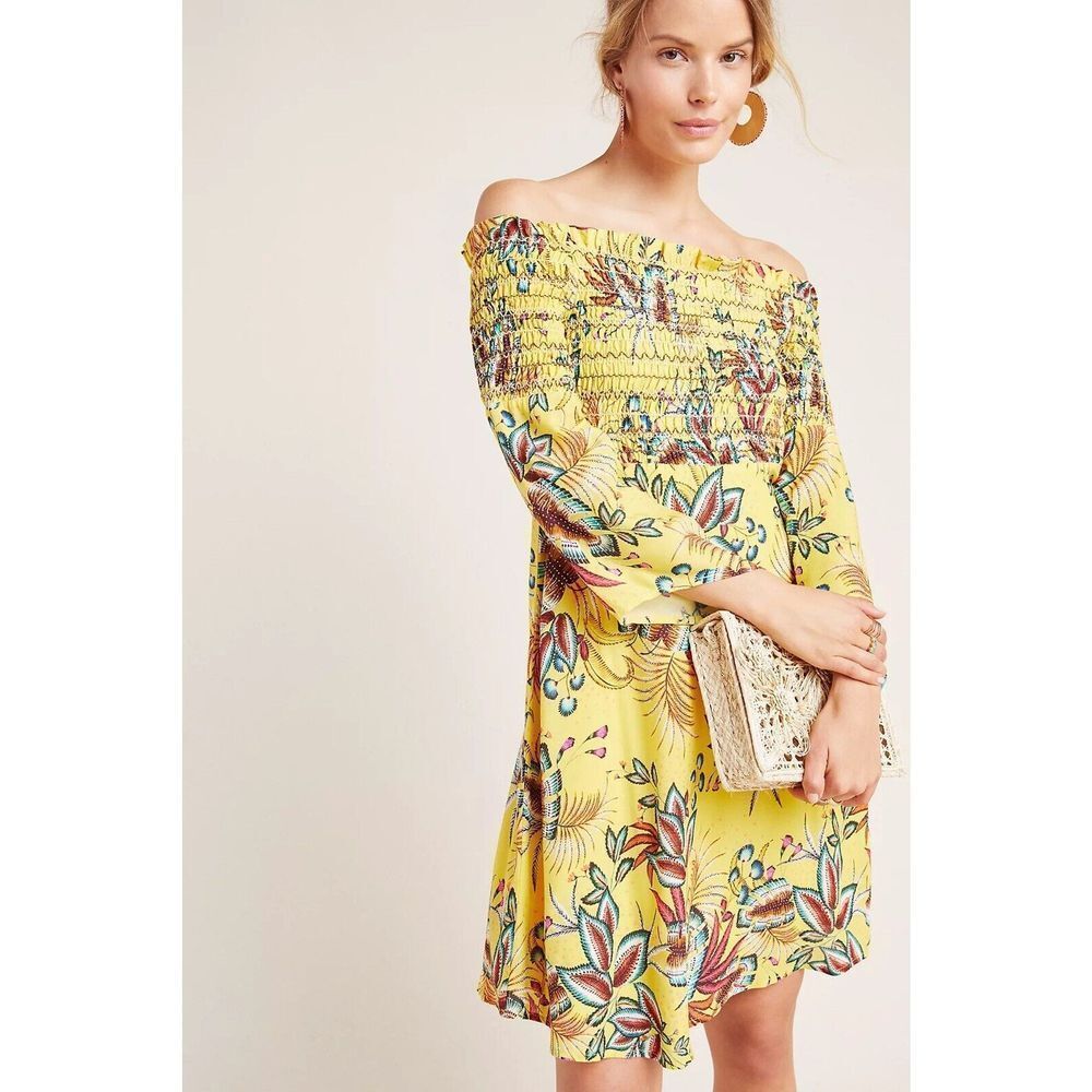 NWT Anthropologie Farm Rio Bria Smocked Mini Dress Size Xs